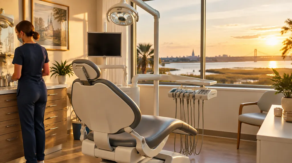 A bright modern dental treatment room in Louisiana