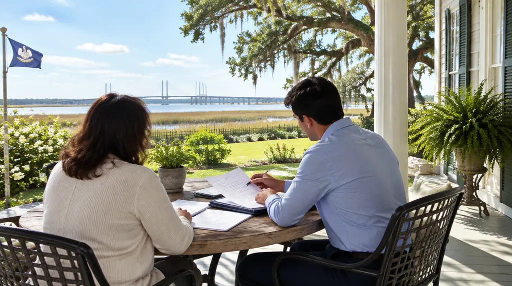 A tax preparer reviewing documents with a client in Louisiana