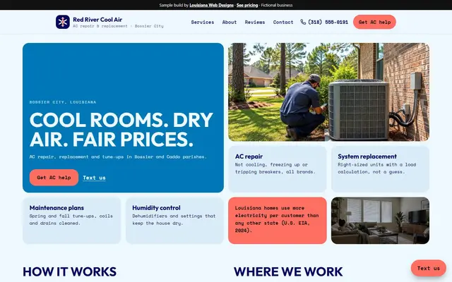 Homepage of the Red River Cool Air sample site